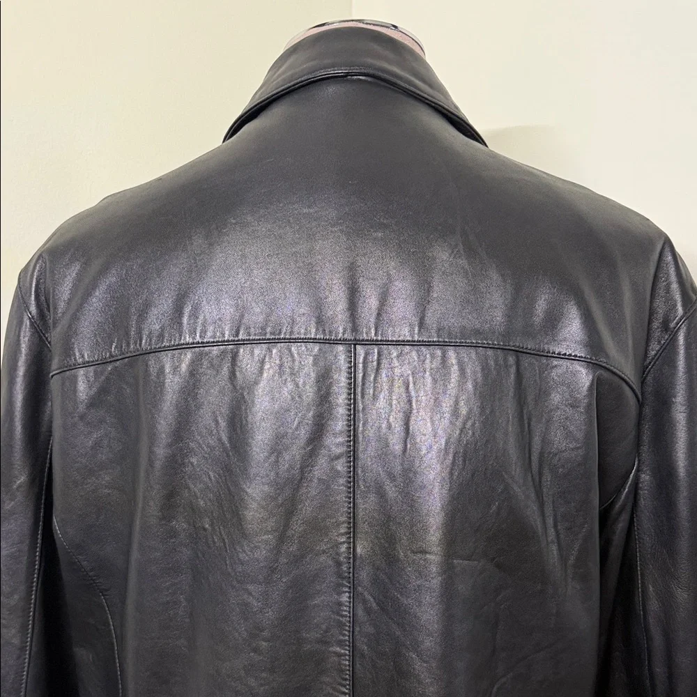 Alfani Buttery Soft Black Leather Jacket - Size Large - Picture 9 of 14